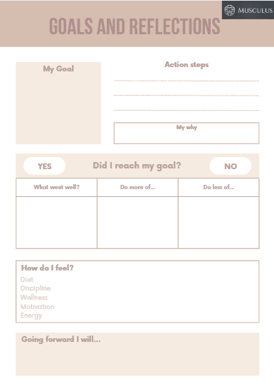 Womens Fitness planner, keep on track, journal, program, goals and reflections, mental health