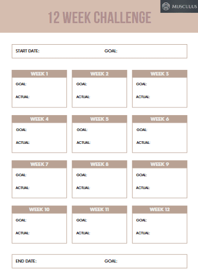 Womens Fitness planner, keep on track, journal, program, 12 week challenge, mental health 